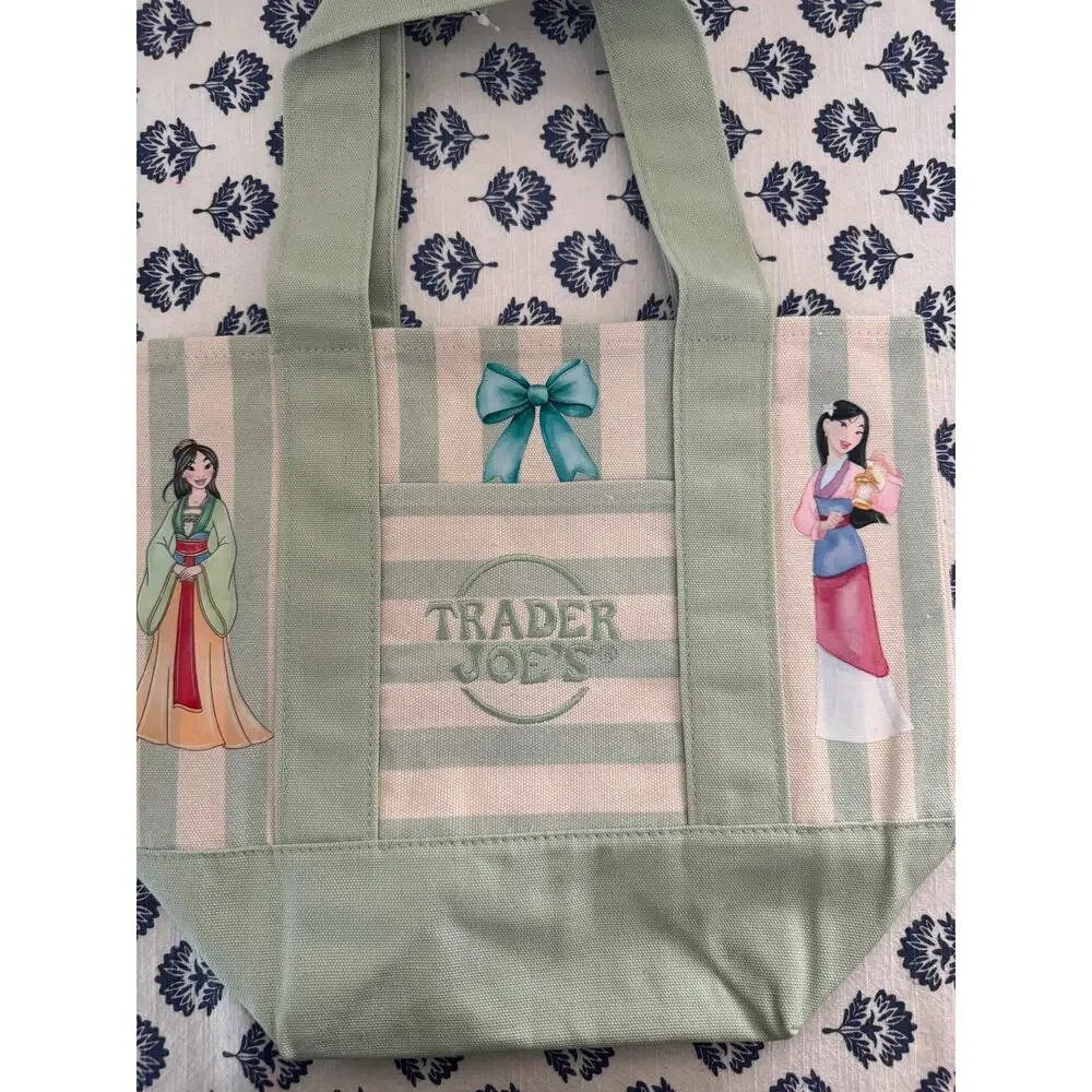 Disney Mulan Double Sided Striped Custom Made Trader Joes Mini Tote